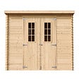 TIMBELA - Abri de jardin en bois AVEC SOL TRAITÉ - Stockage extérieur l239xL142xH200cm/2.63 m2 - Petit abri à outils, Local à vélos - M310C+M310G - vignette