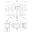 TIMBELA - Abri de jardin en bois et range bûches extérieur - Stockage extérieur I206xL328xH218 cm/ 3,53 + 0,97+0,97 m2 - M389C - vignette