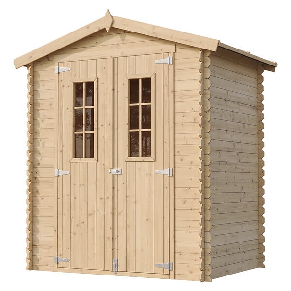 TIMBELA - Abri de jardin en bois AVEC SOL TRAITÉ - Stockage extérieur I196xL136xH218 cm/ 1.98 m2 - TIMBELA M367C+M367G - large