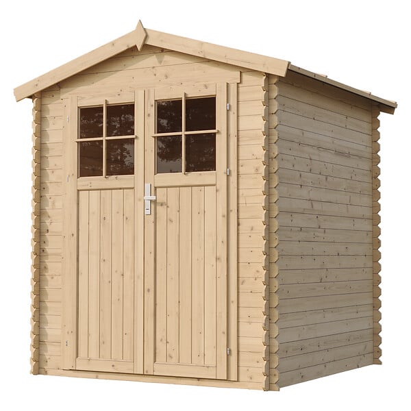 TIMBELA - Abri de jardin en bois AVEC SOL TRAITÉ - Stockage extérieur I186xL196xH218 cm/ 2,82 m2  - TIMBELA M320F+M320G - large