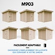 TIMBELA - Abri de Jardin Qualité Premium 6m² - L294xL279cm - Kit tout compris avec sol, tuiles bitumineuses, set de peinture-Construction de Panneaux LP Smartside- Cabane de Jardin Timbela M903 CAVERN STEEL - vignette