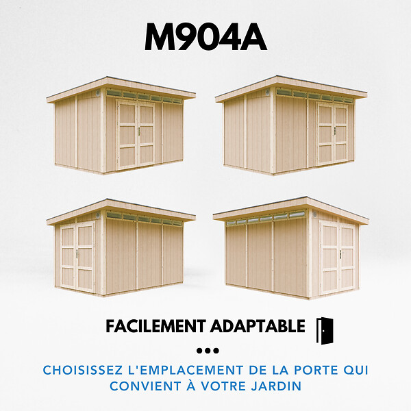 TIMBELA - Abri de Jardin Qualité Premium 9m² - L412xL279cm - Kit tout compris avec sol, tuiles bitumineuses, set de peinture-Construction de Panneaux LP Smartside- Cabane de Jardin Timbela M904A HARVEST HONEY - large