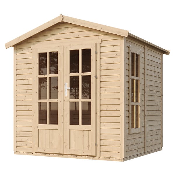 TIMBELA - Cabane en bois avec plancher, avec bardeaux bitumineux couleur l233xP222xH233cm - M351FB+H351FBGREEN - large