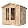 TIMBELA - Cabane en bois avec plancher, avec bardeaux bitumineux couleur l233xP222xH233cm - M351FB+H351FBGREEN - vignette