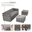 TECTAKE - Salon en rotin Lignano gris - vignette
