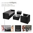TECTAKE - Salon en rotin Lignano avec fauteuil noir - vignette