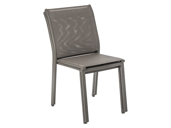 HESPERIDE - Chaise De Jardin En Aluminium Empilable Wengé/tonka Essentia - Hespéride - large
