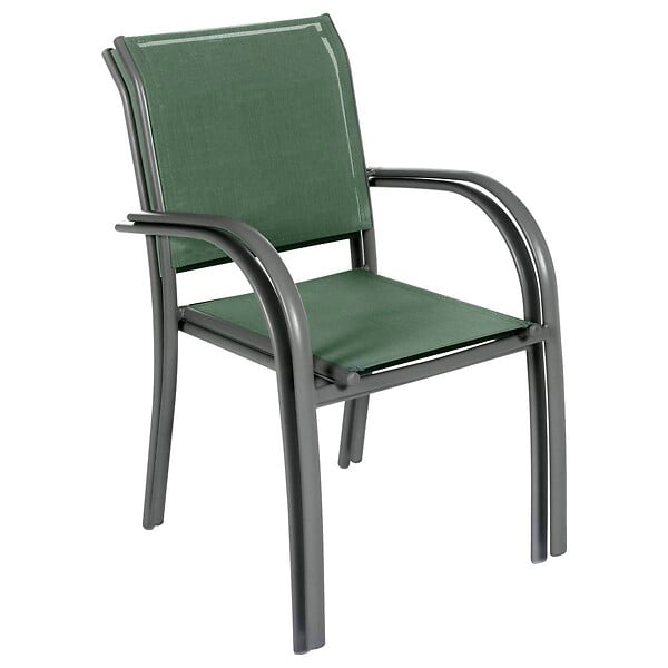 HESPERIDE - Fauteuil De Jardin En Texaline Piazza Olive / Graphite - Hespéride - large