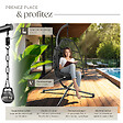 TECTAKE - Fauteuil suspendu Ariane avec structure et coussin 160kg noir - vignette
