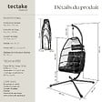 TECTAKE - Fauteuil suspendu Ariane avec structure et coussin 160kg noir - vignette