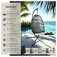 TECTAKE - Fauteuil suspendu pliable en acier avec coussin épais amovible gris foncé capacité 160 kg robuste - vignette
