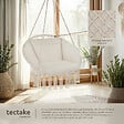 TECTAKE - Fauteuil suspendu beige style bohème romantique coussin moelleux construction robuste usage intérieur extérieur poids léger 80 x 72 x 125 cm - vignette