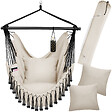 TECTAKE - Fauteuil suspendu Malika, style boho, capacité de charge 150 kg beige - vignette