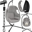 TECTAKE - Fauteuil suspendu ANIKA avec cadre et coussin 160kg gris clair - vignette