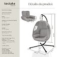 TECTAKE - Fauteuil suspendu ANIKA avec cadre et coussin 160kg gris clair - vignette