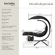 TECTAKE - Fauteuil suspendu Elaria avec pare-soleil et poche latérale noir - vignette
