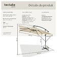 TECTAKE - Parasol APOLLON avec manivelle 2,5 x 2,5 m  beige - vignette