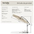 TECTAKE - Parasol 350 cm avec housse de protection beige - vignette