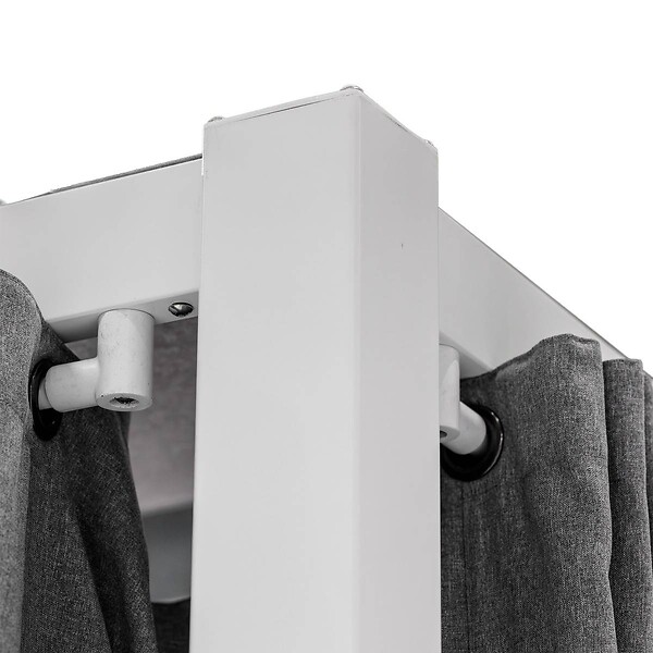 HESPERIDE - Kit de rideaux et de rails pour tonnelle "Zalya" blanc ardoise - large
