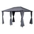 HESPERIDE - Rideaux pour tonnelle "Santorini" et "Thira" ardoise 4x3m en polyester - vignette