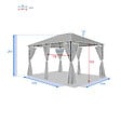 HESPERIDE - Rideaux pour tonnelle "Santorini" et "Thira" ardoise 4x3m en polyester - vignette
