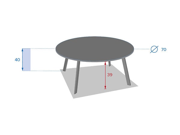 HESPERIDE - Table d'appoint ronde Saona Graphite - 70 cm - Hespéride - large