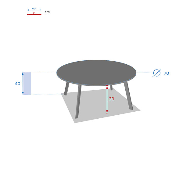 HESPERIDE - Table d'appoint ronde Saona Graphite - 70 cm - Hespéride - large