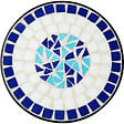 TECTAKE - Guéridon mosaïque 30x30x61,5 cm blanc/bleu - vignette