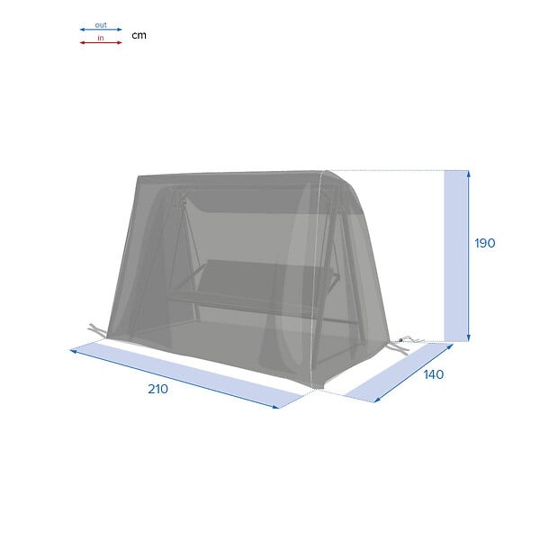 HESPERIDE - Housse de protection "Hambo" pour balancelle 210x190x140cm en polyester - large