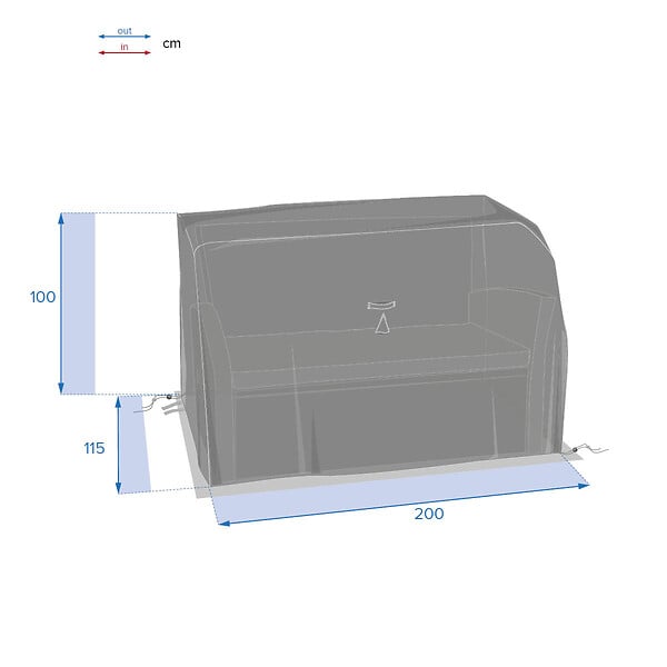 HESPERIDE - Housse pour canapé Hambo M gris - 200 x 115 x 100 cm - Hespéride - large