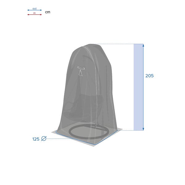 HESPERIDE - Housse pour loveuse/fauteuil suspendu Hambo gris - Ø 125 x 205 cm - Hespéride - large