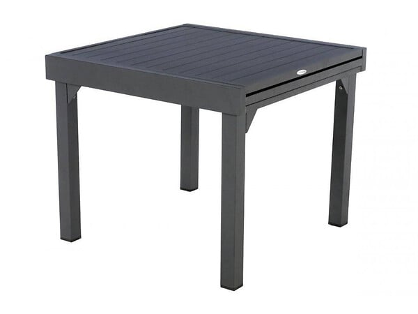 HESPERIDE - Table extensible carrée alu Piazza 4/8 places Graphite - Hespéride - large