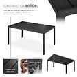 TECTAKE - Table de jardin en aluminium résistante intempéries et UV noir/noir - vignette