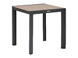 HESPERIDE - Table de jardin carrée alu Evasion 2 places effet bois - Hespéride - vignette