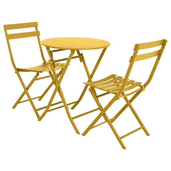 HESPERIDE - Table de jardin ronde Greensboro Ø 60 cm Moutarde - Hespéride - large