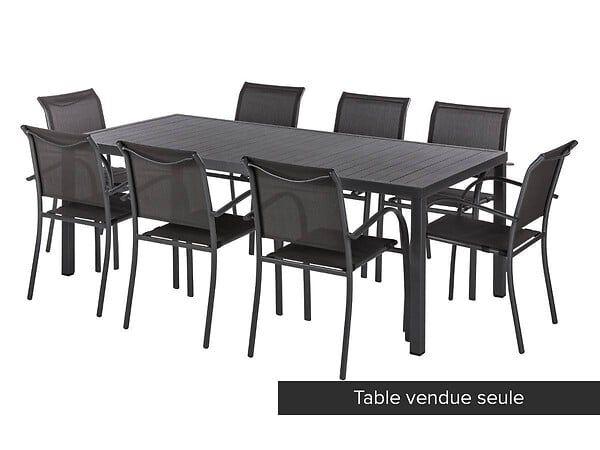 HESPERIDE - Table de jardin rectangulaire Piazza Aluminium 8 places Graphite - Hespéride - large