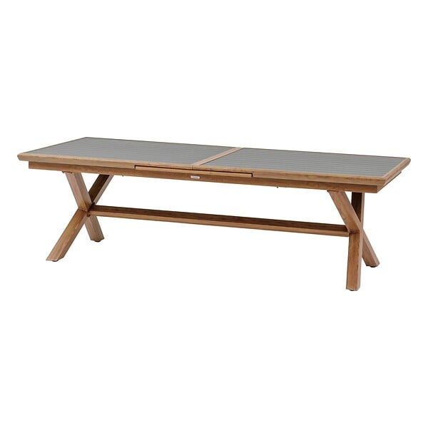 HESPERIDE - Table de jardin extensible "Axiome" graphite & honey 12 places en aluminium - large