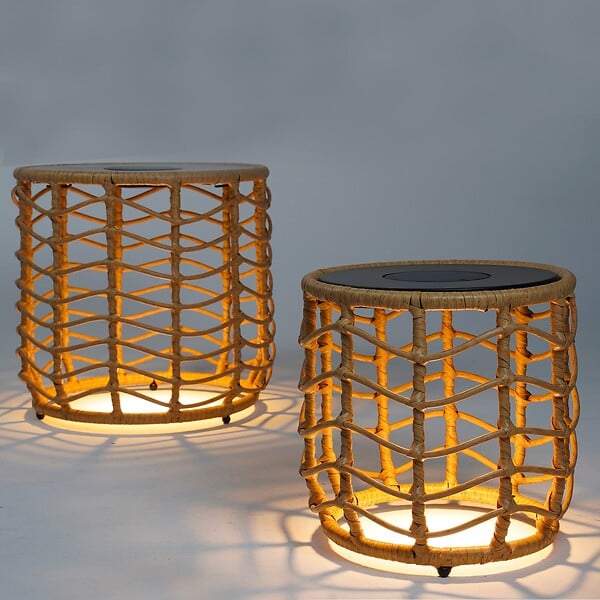 LUMISKY - 2 Tables lumineuses solaires NERITA D35/45 cm - large