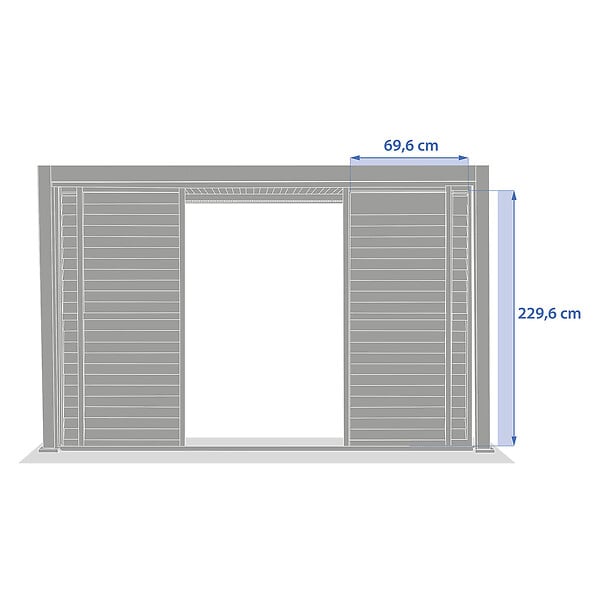 HESPERIDE - Persienne coulissante pour pergola bioclimatique "Evora" - 1/3 côté - 2,7 x 2,34m Blanc - large