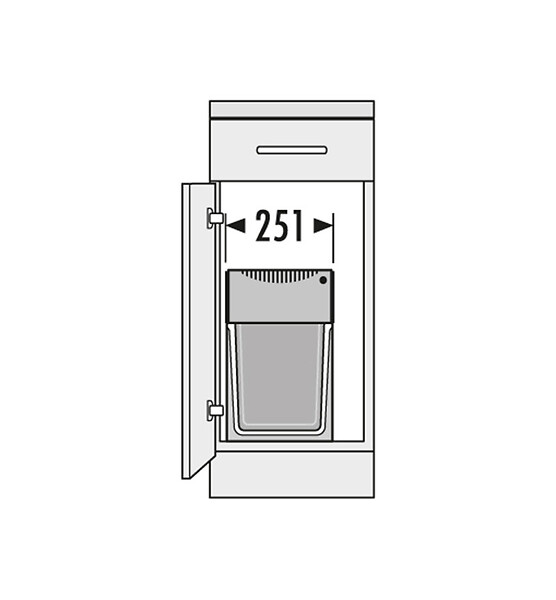 HAILO - Poubelle de cuisine tri sélectif 2 bacs encastrable sous évier 30L (24+7) Hailo Tandem - large