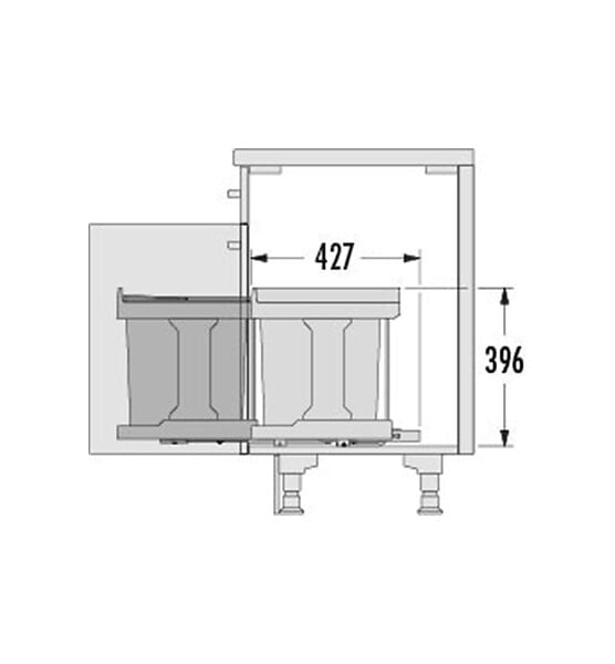 HAILO - Poubelle de cuisine coulissante encastrable sous évier 20L Hailo Solo Automatique - large