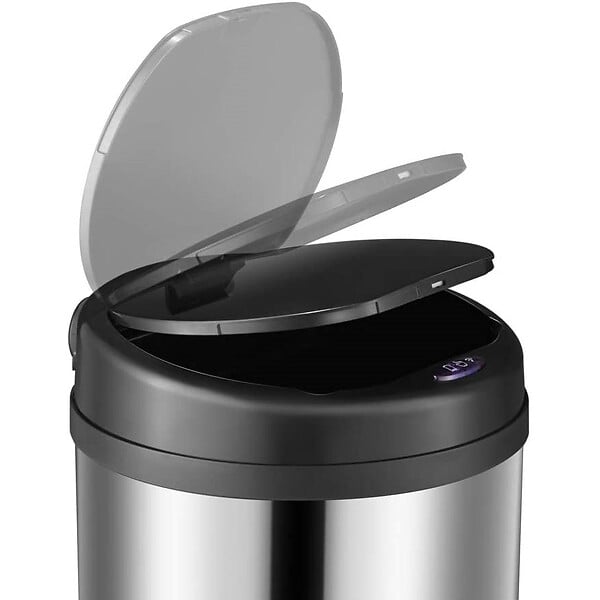 KITCHEN MOVE - Poubelle automatique inox ARTIC SILVERY argent 50L - large