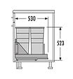 HAILO - Poubelle encastrable 2 bacs pour meuble coulissant 60L (29+29) Hailo Bottom Mount - vignette