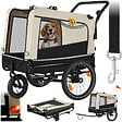 TECTAKE - Remorque vélo pour chien WoofRider multifonction, Pliable, jusqu'à 40kg beige - vignette