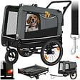 TECTAKE - Remorque vélo pour chien WoofRider multifonction, Pliable, jusqu'à 40kg gris - vignette