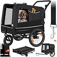 TECTAKE - Remorque vélo pour chien WoofRider multifonction, Pliable, jusqu'à 40kg noir - vignette