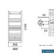 STANO - Radiateur sèche-serviettes eau chaude CODA 120 x 40 cm noir mat - vignette