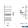 STANO - Radiateur sèche-serviettes eau chaude CODA 120 x 50 cm noir mat - vignette