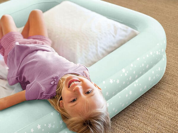 INTEX - Matelas gonflable enfant 1 place étoilé bleu + gonfleur - Intex - large