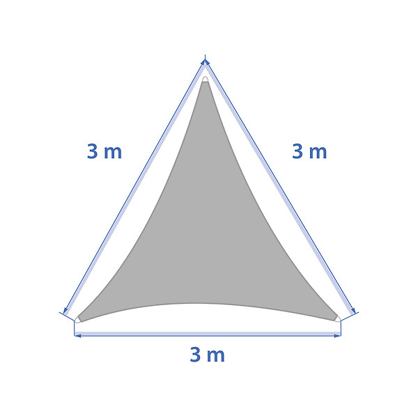 HESPERIDE - Voile d'ombrage triangulaire "Curacao" blé 3 x 3 x 3m en polyester - large